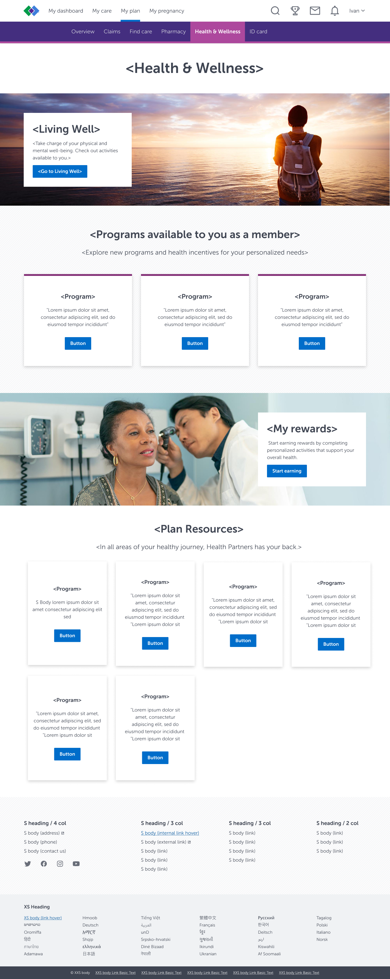 User testing — card heavy page design